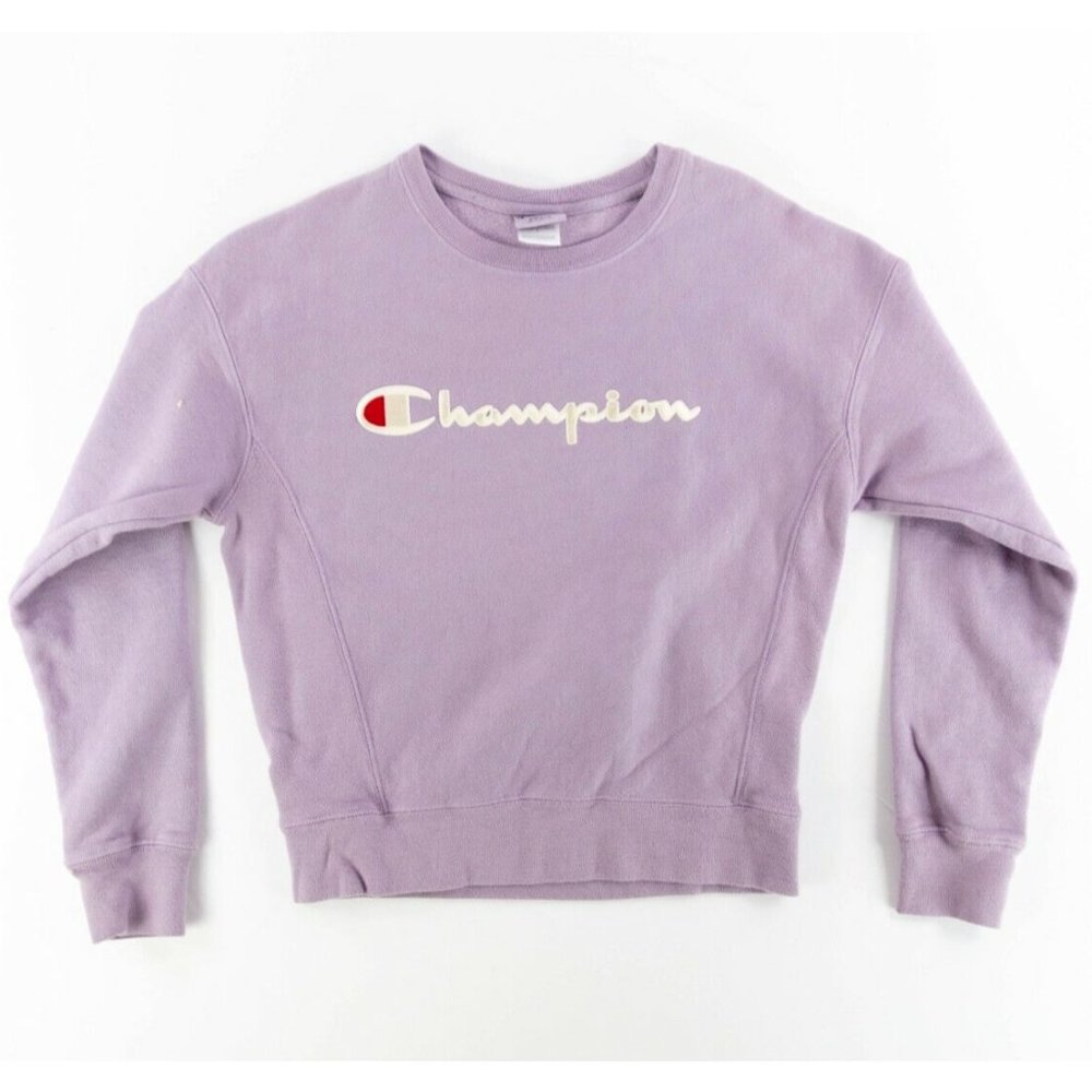Champion Reverse Weave Women's Sz. Small S Embroidered Faded Purple Sweatshirt